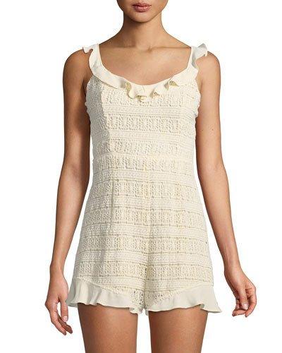 Crochet Ruffle-trim Romper