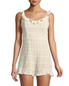 Crochet Ruffle-trim Romper