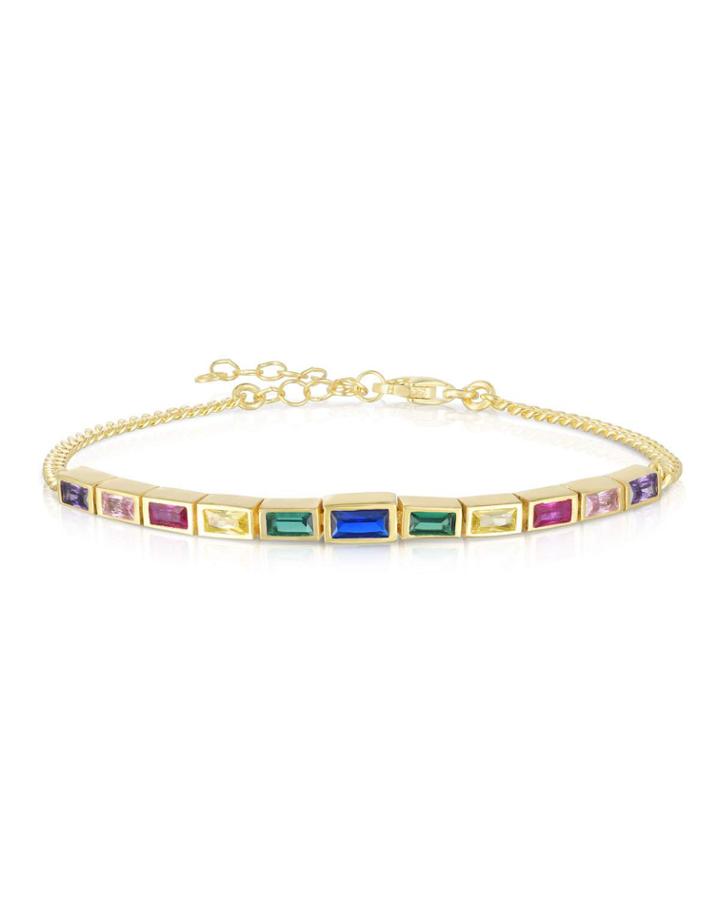 Baguette-bezel Chain Bracelet,
