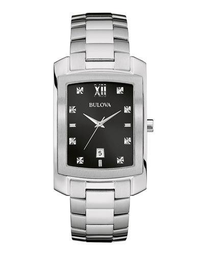 31mm Men's Square Diamond Bracelet Watch,