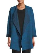 Free-flowing Full-sleeve Tweed Saturday Topper Jacket