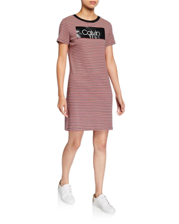 Striped Logo T-shirt Dress