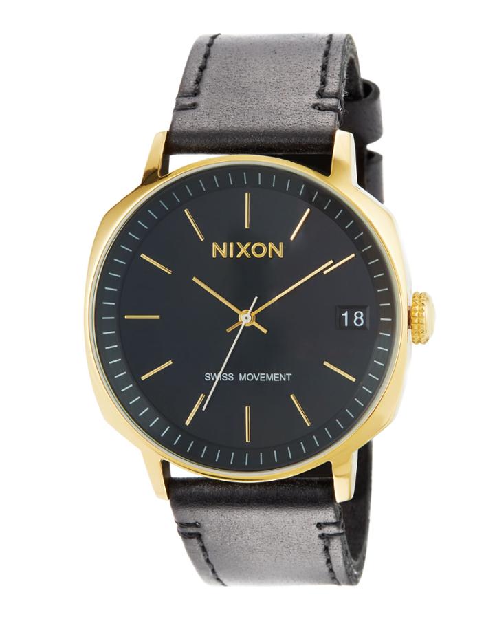 42mm Regent Ii Leather Watch, Black