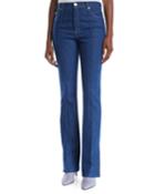 High-rise Boot-cut Zip-cuffs Jeans W/