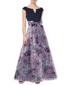Off-the-shoulder Gown With Organza