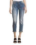 Embroidered Boyfriend Jeans