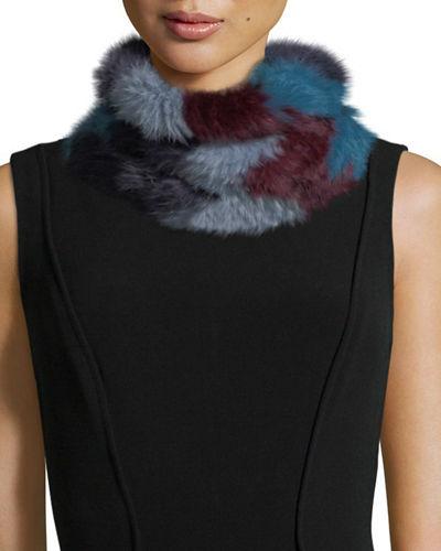 Rabbit Fur Chevron Cowl