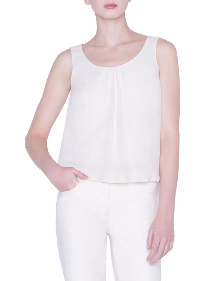 Pleated Sleeveless Georgette Top