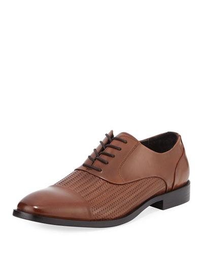 Ticket Home Woven Leather Oxford, Brown