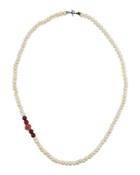 Long Bone & African Beaded Necklace