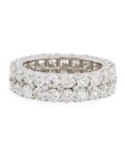 Wide Two-row 18k Diamond Ring,