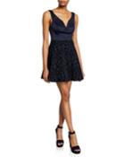 Floral Velvet Fit-and-flare Dress