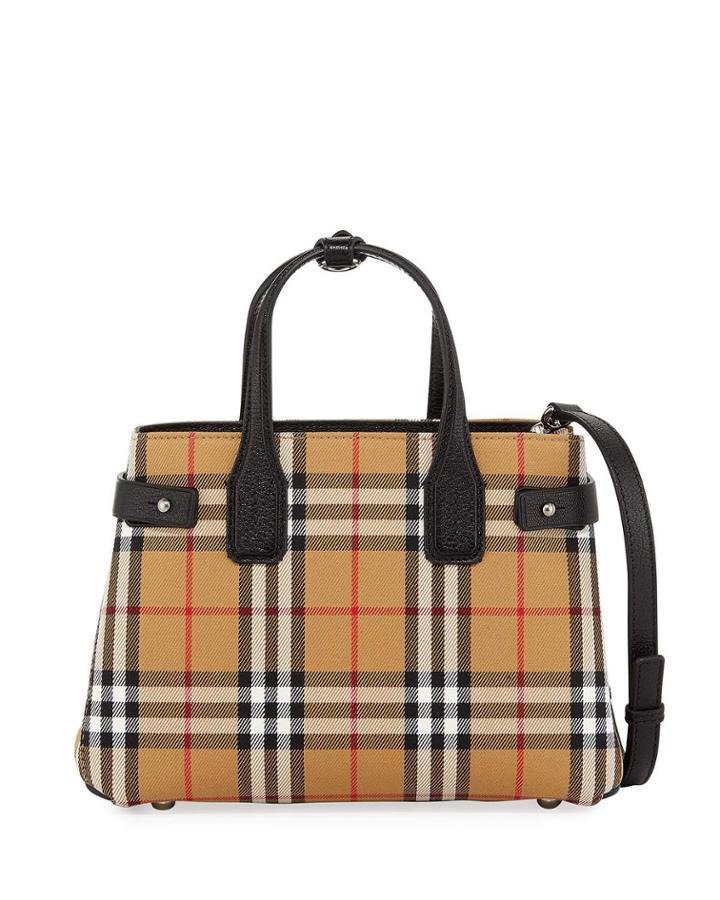 Banner Small Vintage Check Tote Bag