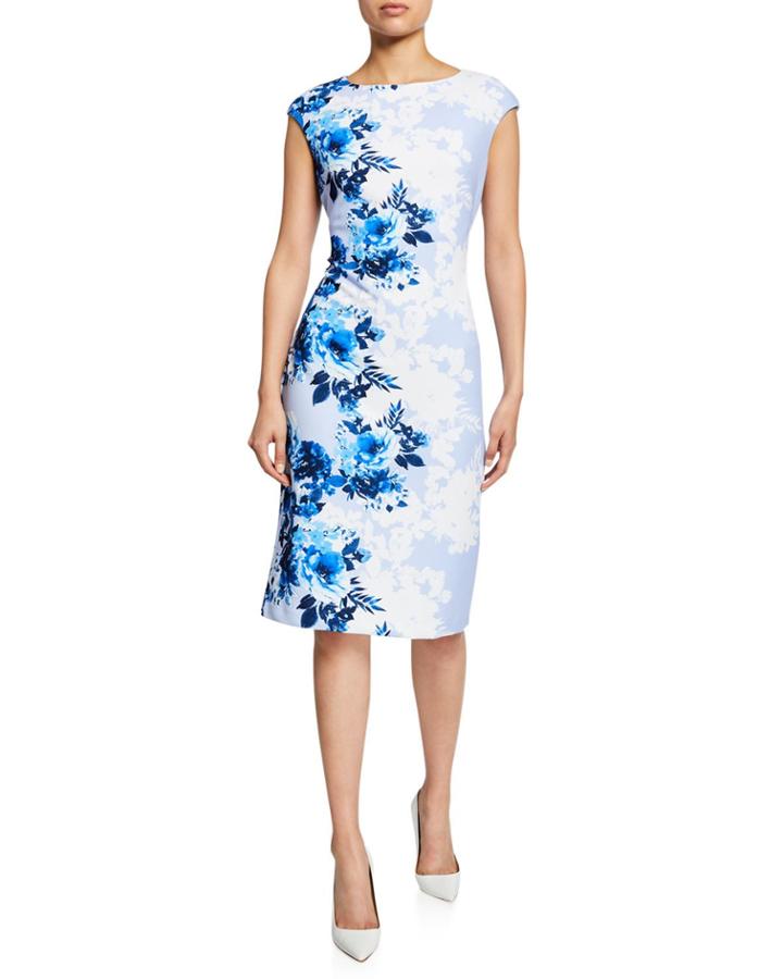Scuba Floral-print Midi