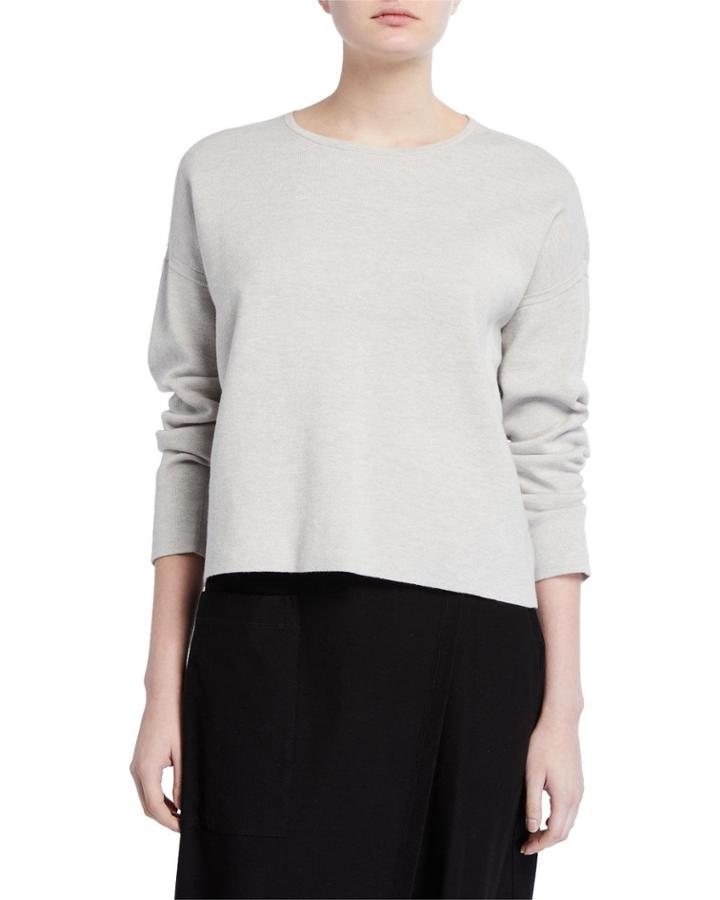 Plus Size Reversible Crewneck Organic Cotton/silk