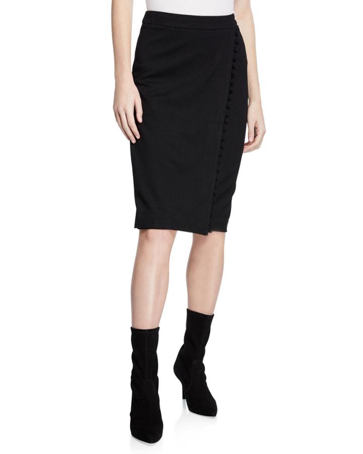 Pompom-trim Faux-wrap