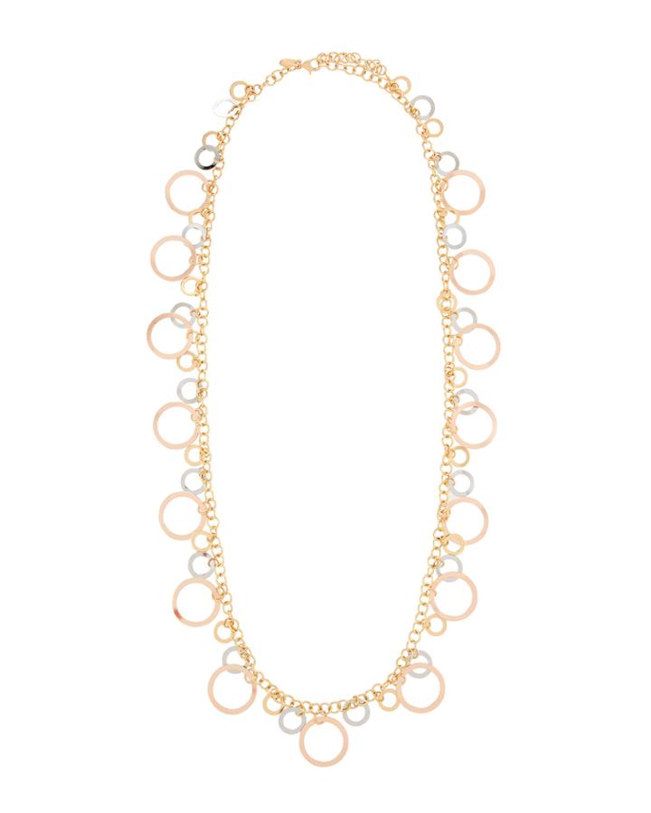 Tricolor Circle-link Necklace