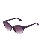 Modified Cat-eye Half-rim Acetate Sunglasses, Purple