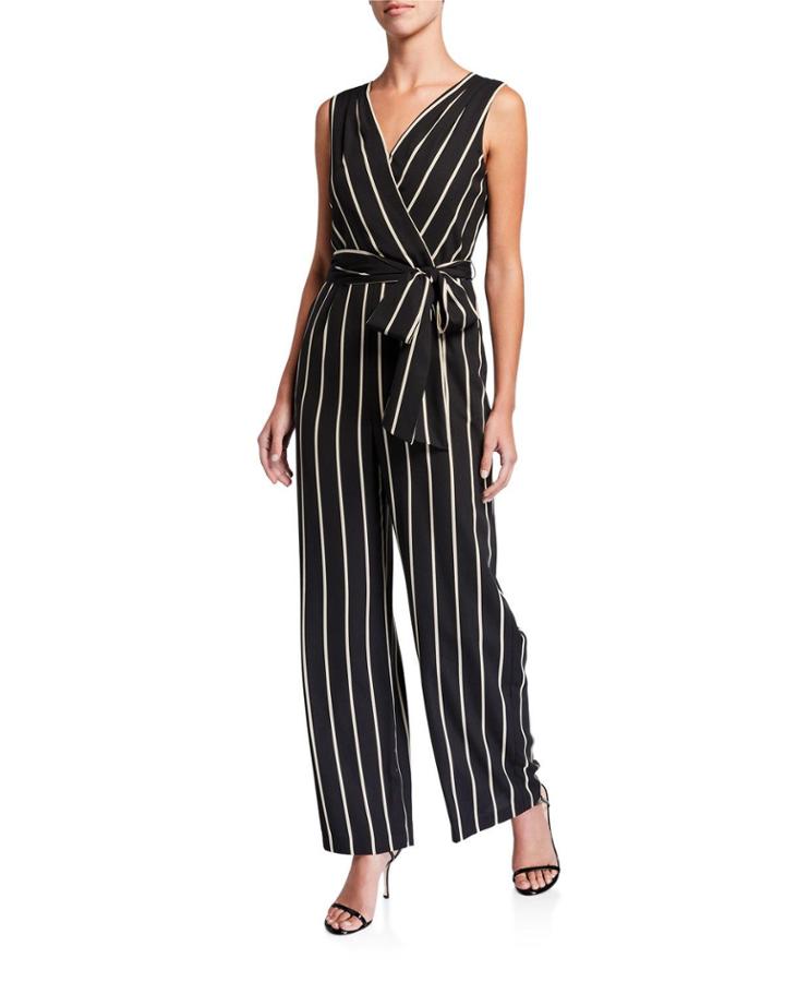 Side-tie Striped Sleeveless Jumpsuit