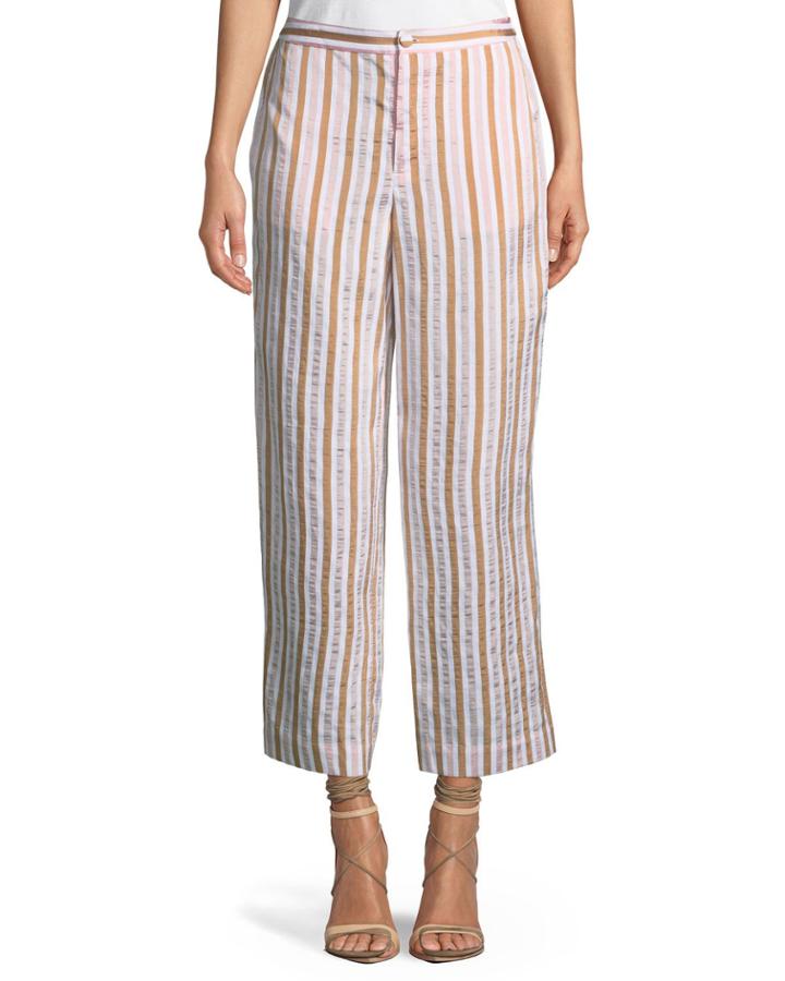 Striped Wide-leg Pants