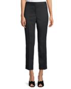 Audrey Flat-front Straight-leg Cropped Wool Pants