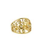 18k Diamond Scroll Cigar Band Ring