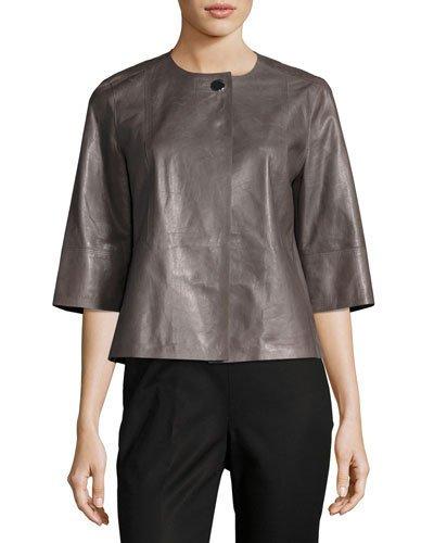 Athea Leather Topper Jacket, Gray