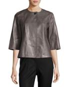 Athea Leather Topper Jacket, Gray
