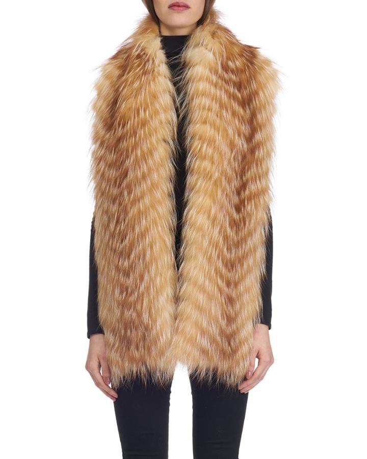 Striped Feathered Fox-fur Boa