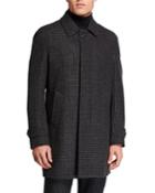 Men's Two-tone Check Wool Coat
