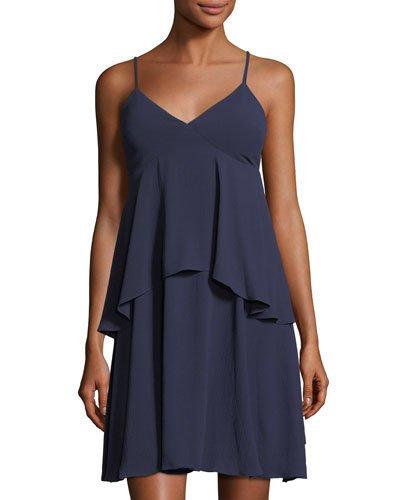 V-neck Sleeveless Empire-waist Layered