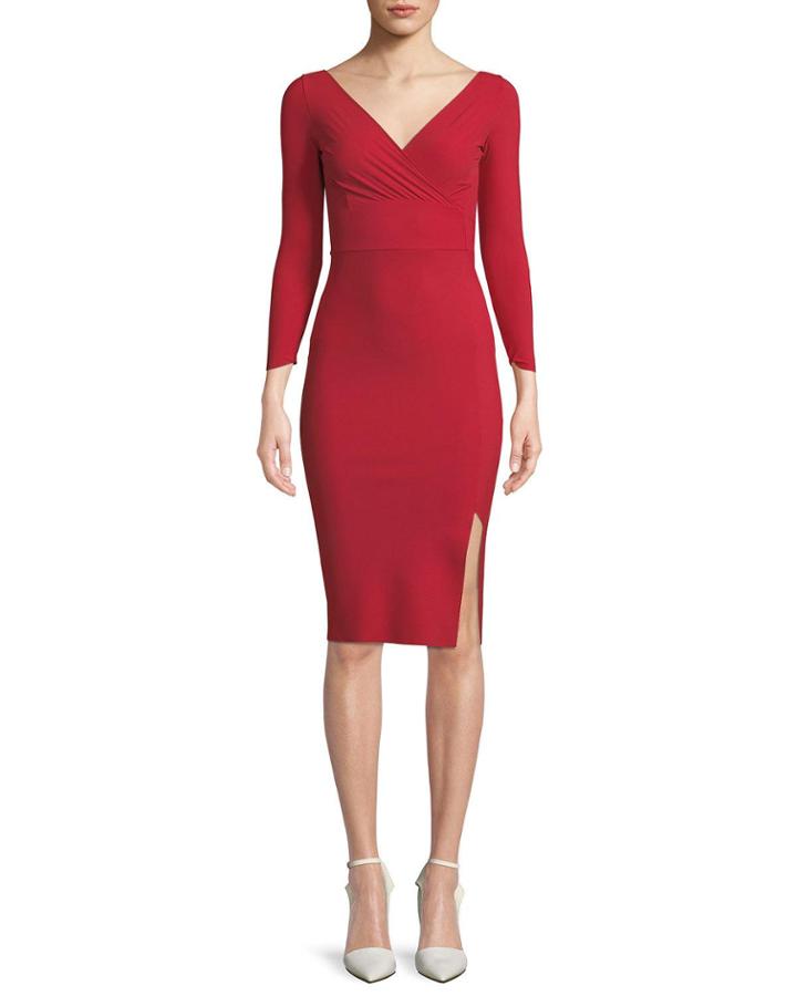 Iza Mock-wrap Dress W/
