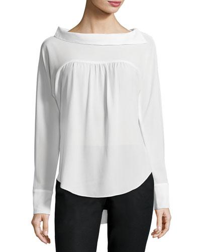 Evelyn Chiffon Blouse, Ivory