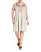 Plus Size Salome Embroidered Tank Dress