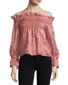 Off-the-shoulder Organza Top