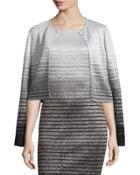 Metallic Degrade Peekaboo Jacket, Caviar/gray/silver