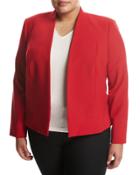 Bi-stretch Open-front Jacket, Red,