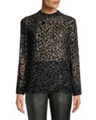 Gia Leopard-print Velvet Burnout Tee