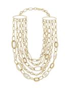 18k Nova Multi-strand Collar Necklace W/ Pearls