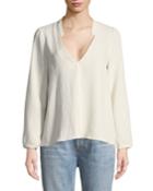 Corian Split-neck Long-sleeve Blouse
