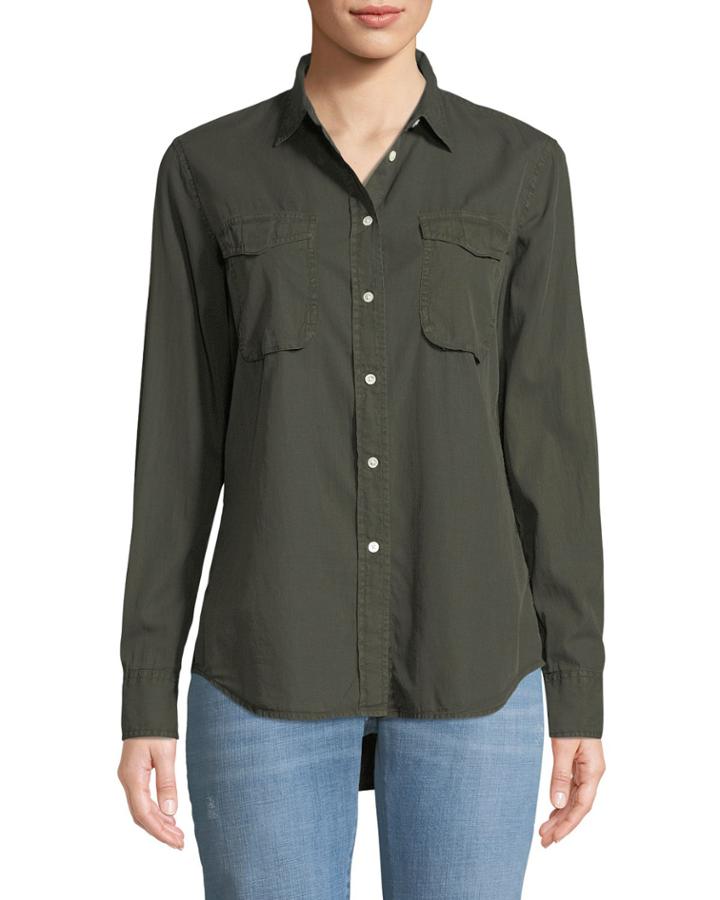 Long-sleeve Button-front Utility
