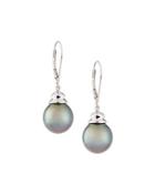 Tahitian Pearl Fluted Drop Earrings In