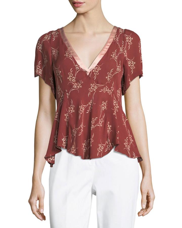 Whitley Floral-printed Top W/