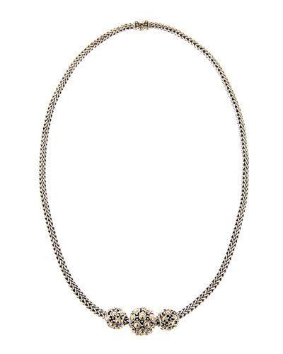 Jaisalmer Gold-silver Three-bead Necklace