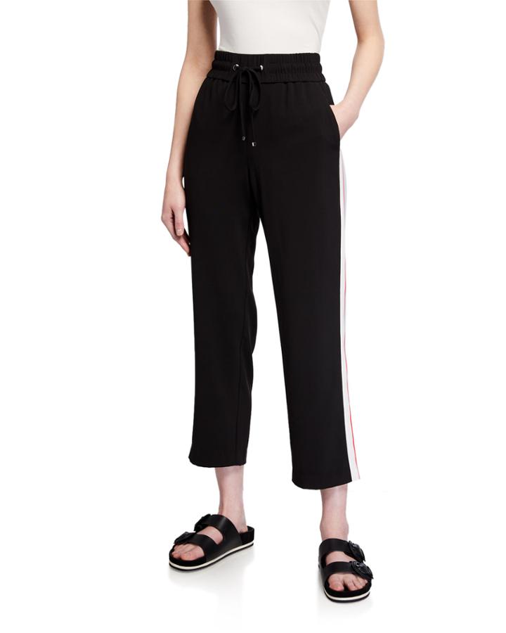 Drawstring Side-tape Cropped Trousers