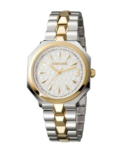 35.5mm Two-tone Octagonal Bracelet Watch