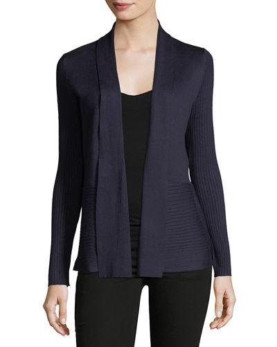 Ribbed Fold-over Cardigan