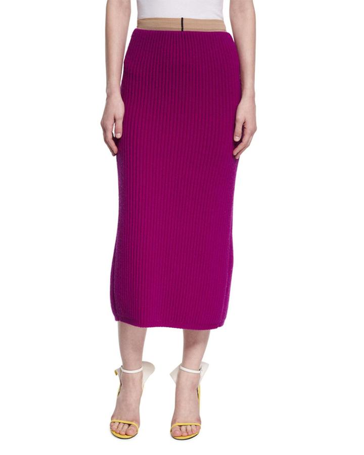 Ribbed Wool-silk Pencil