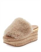 Camille Shearling Fur Platform Slide