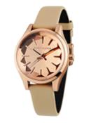 36mm Janelle Faceted Watch W/ Leather, Rose/tan